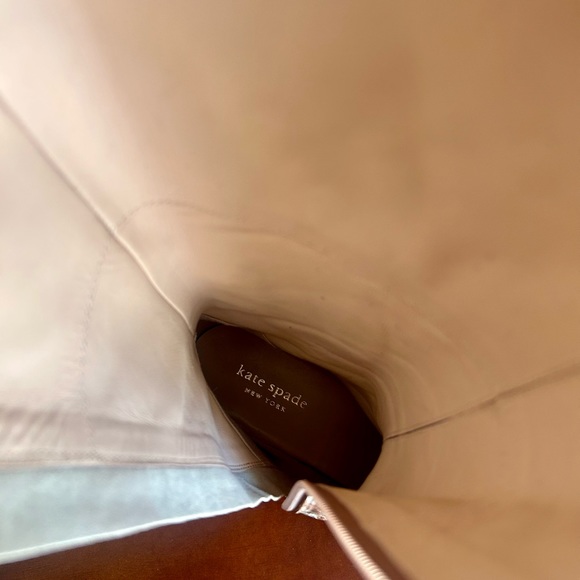 Kate Spade metallic copper and silver leopard print knee-high buckle boots. - Picture 7 of 8